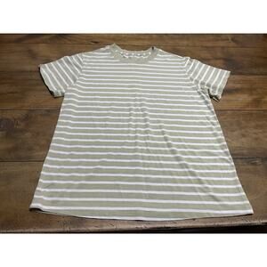 Lululemon All Yours Tee Yachtie Stripe Dew Green White Pima Cotton Size 8